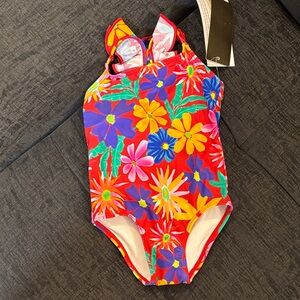 PatBO Vibrant Floral Kids One Piece Swimsuit